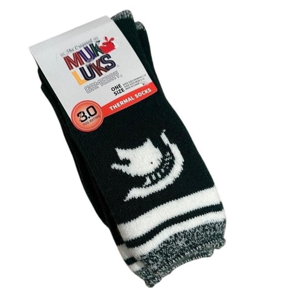 Muk Luks Mens Gameday Thermal Socks OS Green White Spartans Michigan Warm Winter